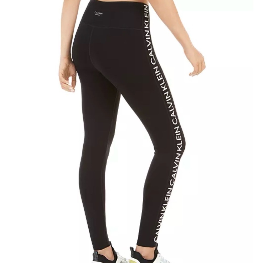 Calvin Klein Performance Black Leggings with Logo Detail - Picture 2 of 5